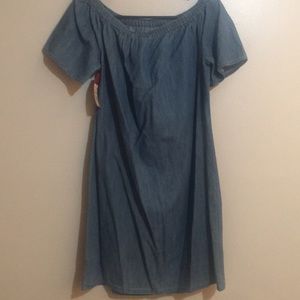 NWT Off Shoulder Chambray Dress